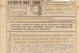 [Telegrama] 1945 nov. 16, [Brasil] [a] Gabriela Mistral