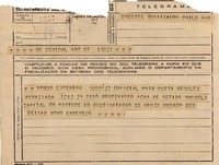 [Telegrama] 1945 nov. 18, Central Rio DF, [Brasil] [al] Embaixador Chile, Rio, [Brasil]