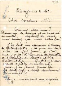 [Carta] 1945 sept. 21, Río de janeiro [a] Gabriela Mistral
