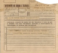 [Telegrama] 1945 nov. 17, Rio DF, [Brasil] [a] Gabriela Mistral, Leblon, Rio DF, [Brasil]