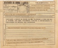 [Telegrama] 1945 nov. 17, Río Piedras, Brasil [a] Gabriela Mistral, Petrópolis, Brasil