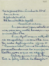 [Carta] 1945 nov. 21, Río de Janeiro [a] Gabriela Mistral