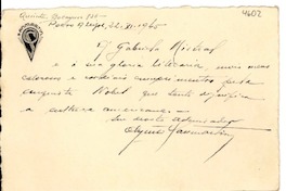 [Carta] 1945 nov. 22, Porto Alegre, [Brasil] [a] Gabriela Mistral