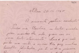 [Carta] 1945 nov. 25, Niteroi, [Río de Janeiro] [a] Gabriela Mistral