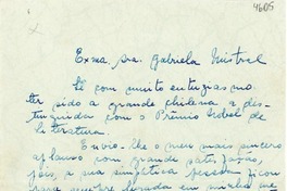 [Carta] 1945 nov. 27, Castelo, Esp. Santo, [Brasil] [a] Gabriela Mistral, Petrópolis