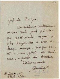 [Carta] 1945 nov. 16, Sao Paulo [a] Gabriela Mistral