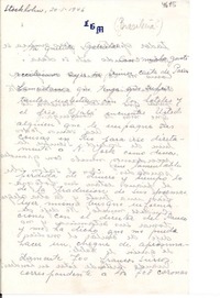[Carta] 1946 ene. 20, Stockolm [a] Gabriela Mistral