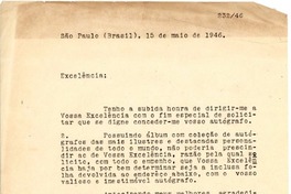 [Carta] 1946 maio 15, Sao Paulo, Brasil [a] Gabriela Mistral, Los Ángeles