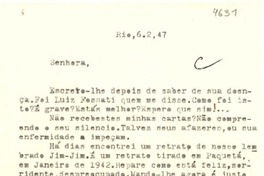 [Carta] 1947 feb. 6, Río [de Janeiro] [a] Gabriela Mistral