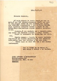 [Carta] 1946 dic. 26, Rio de Janeiro, Brasil [a] [Gabriela Mistral]