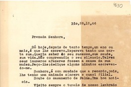 [Carta] 1946 dic. 26, Rio de Janeiro, Brasil [a] [Gabriela Mistral]