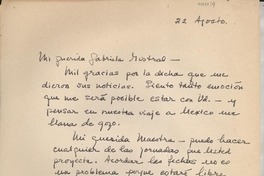 [Carta] 1948 ago. 22 [a] Gabriela Mistral