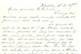 [Carta] 1947 mar. 31, Petrópolis [a] Gabriela Mistral