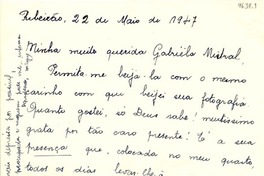 [Carta] 1947 maio 22, Ribeirao, [Sao Paulo] [a] Gabriela Mistral