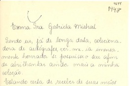 [Carta] [1948], Ipanema, [Brasil] [a] Gabriela Mistral