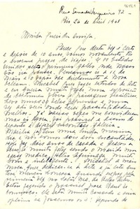 [Carta] 1948 abril 24, Rio [de Janeiro], [Brasil] [a] Gabriela Mistral, Santiago, [Chile]
