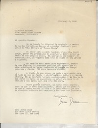 [Carta] 1948 Feb. 9, New York, [EE.UU.] [a] Gabriela Mistral, Monrovia, California, [EE.UU.]