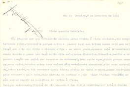 [Carta] 1951 nov. 7, Río de Janeiro [a] Gabriela Mistral, Petrópolis
