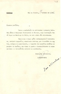 [Carta] 1952 oct. 17, Río de Janeiro [a] Patricio