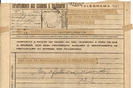 [Telegrama] 1945 nov. 16, Santiago, Chile [a] Gabriela Mistral, Petrópolis