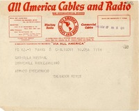 [Telegrama] 1945 nov. 17, Paris [a] Gabriela Mistral, Río de Janeiro