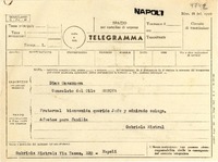 [Telegrama] [1951?], Napoli, [Italia] [a] [Humberto] Díaz Casanueva, Genova