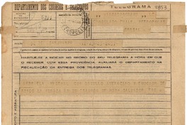 [Telegrama] 1945, San Juan, [Puerto Rico] [a] Gabriela Mistral, Petrópolis, Brasil