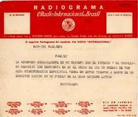 [Telegrama] [1945] [a] [Gabriela Mistral]