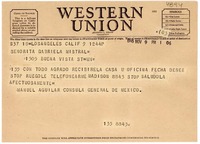 [Telegrama] 1946 nov. 9, Los Angeles, [EE.UU.] [a] Gabriela Mistral