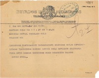 [Telegrama] 1951 oct. 27, Santiago, Chile [a] Gabriela Mistral, Veracruz