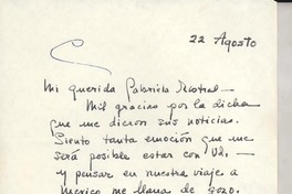 [Carta] 1948 ago. 22, New York [a] Gabriela Mistral