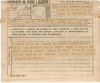 [Telegrama] 1945 nov. 16, Embajada del Ecuador, Duque, Rio, [Brasil] [a] Gabriela Mistral, Cónsul de Chile, Petrópolis, RJ. [Brasil]
