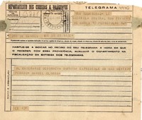 [Telegrama] 1943 sept. 29, B Aires, [Argentina] [a] Gabriela Mistral, Petrópolis, RJ, [Brasil]