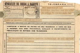 [Telegrama] 1943 sept. 29, B Aires, [Argentina] [a] Gabriela Mistral, Petrópolis, RJ, [Brasil]