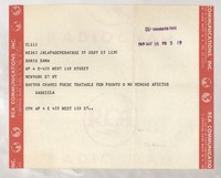 [Telegrama] 1949 mayo 25, Veracruz, México [a] Doris Dana, New York