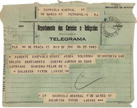 [Telegrama] 1943 ago. 29, Rio DF, [Brasil] [a] Gabriela Mistral, Petrópolis, RJ, [Brasil]