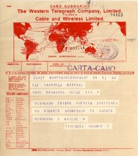 [Telegrama] 1943 sept. 18, San Francisco, California [a] Gabriela Mistral, Río de Janeiro