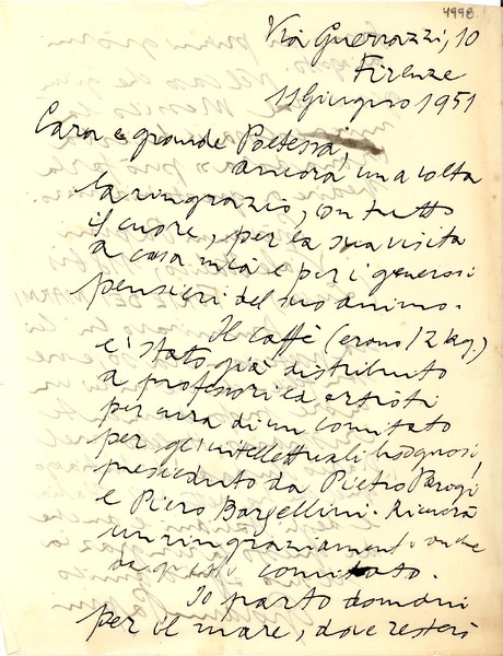 [Carta] 1951 jun. 11, Florencia [a] Gabriela Mistral