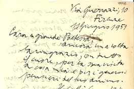 [Carta] 1951 jun. 11, Florencia [a] Gabriela Mistral