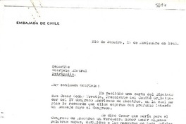 [Carta] 1943 nov. 27, Rio de Janeiro, [Brasil] [a] Gabriela Mistral, Petrópolis