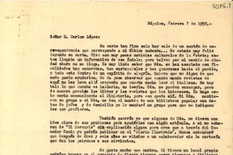 [Carta] 1952 feb. 7, Nápoles, [Italia] [a] Carlos López, [Santiago, Chile]