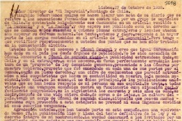 [Carta] 1935 oct. 27, Lisboa, [Portugal] [al] Director de "El Imparial", Santiago, Chile