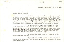 [Carta] 1951 sept. 8, Nápoles, [Italia] [a] María Blaney