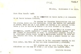 [Carta] 1951 sept. 6, Nápoles, [Italia] [a] Pina García Román, [Chile]