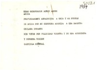 [Carta] [1954?], [Chile?] [a] Muñoz Monge, Gobernador de Arica, [Chile]
