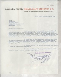 [Carta] 1968 sept. 24, Buenos Aires, Argentina [a] Doris Dana, New York, Estados Unidos