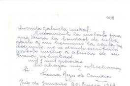 [Carta] 1952 ene. 20, Río de Janeiro [a] Gabriela Mistral