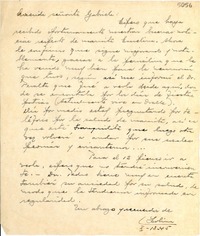 [Carta] 1945 oct. 1, [Vicuña?, Chile] [a] Gabriela [Mistral]