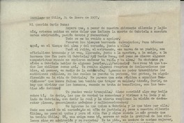 [Carta] 1957 ene. 21, Santiago de Chile [a] Doris Dana, Nueva York, Estados Unidos