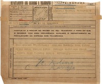 [Telegrama] 1945 nov. 15, Vicuña, Chile [a] Gabriela Mistral, Petrópolis, [Brasil]